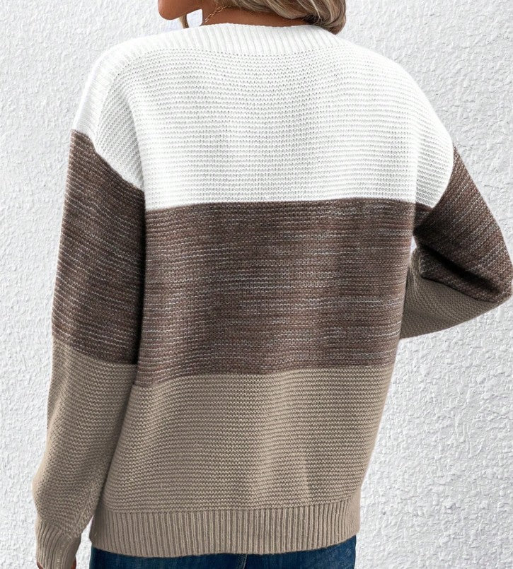 Block Drop Shoulder Sweater