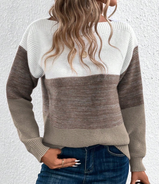 Block Drop Shoulder Sweater