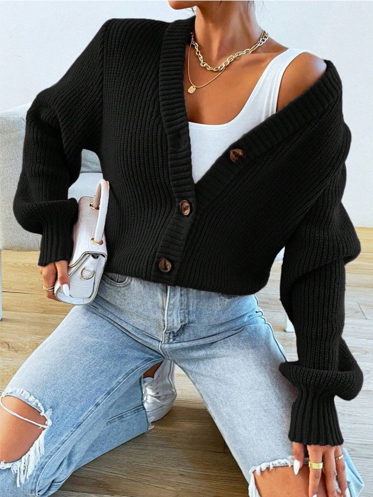 Modelyn Casual Versatile Solid Color Cardigan, Autumn/Winter