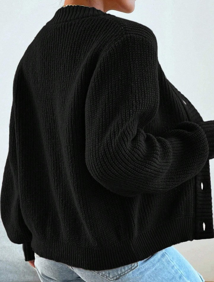Modelyn Casual Versatile Solid Color Cardigan, Autumn/Winter