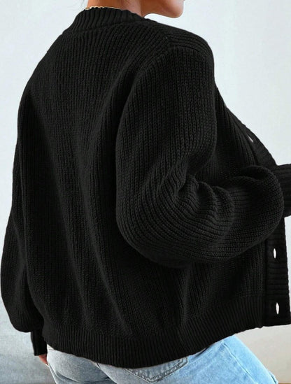 Modelyn Casual Versatile Solid Color Cardigan, Autumn/Winter
