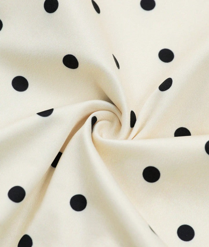 Unity Apricot Polka Dot Ruched Strapless Top