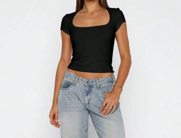 Square Neck Knit Top