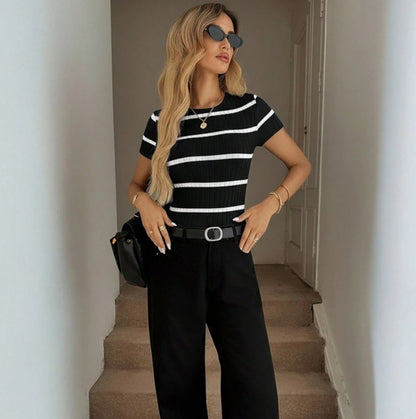 Ribbed Jacquard T-Shirt