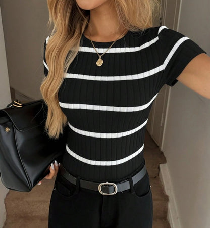 Ribbed Jacquard T-Shirt