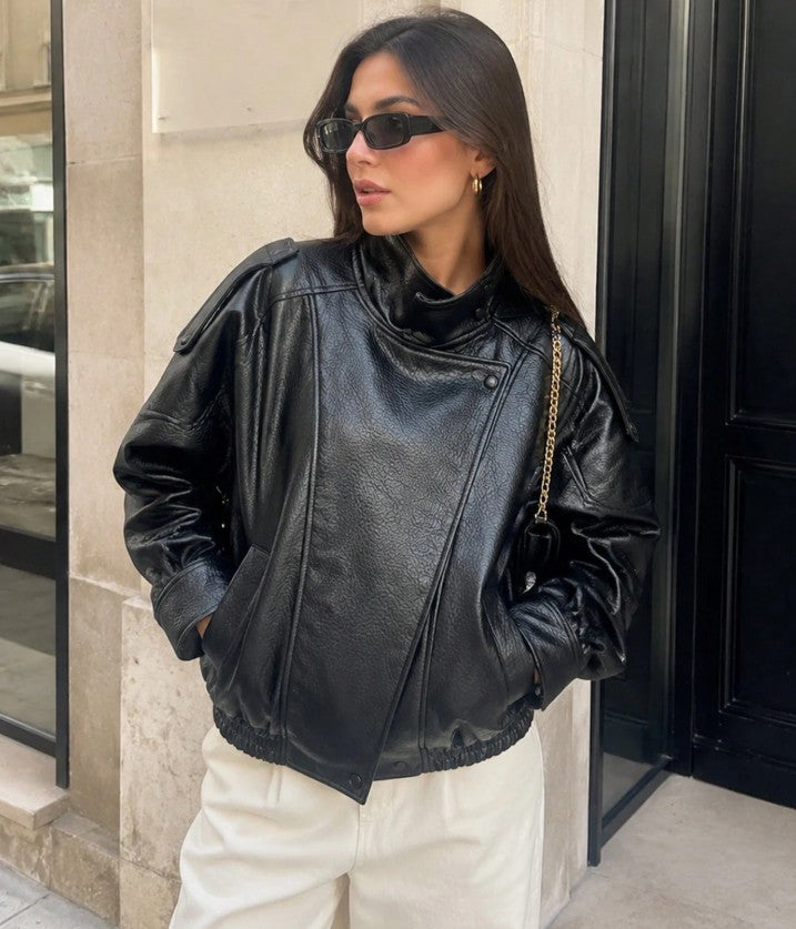 Noir Luxe Bomber Jacket