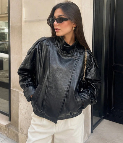 Noir Luxe Bomber Jacket