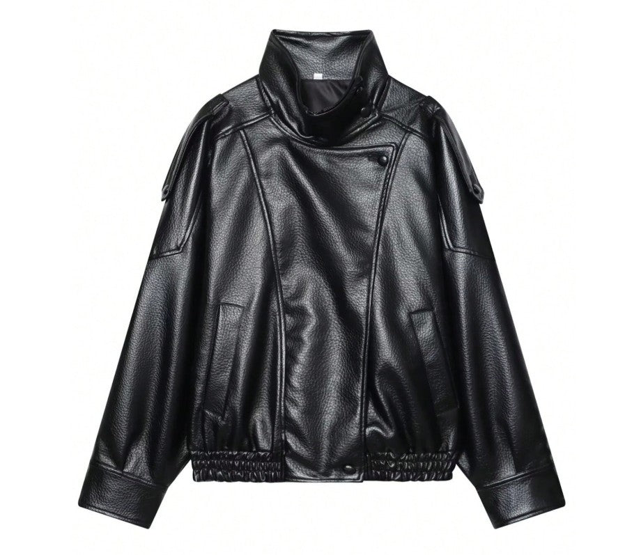 Noir Luxe Bomber Jacket