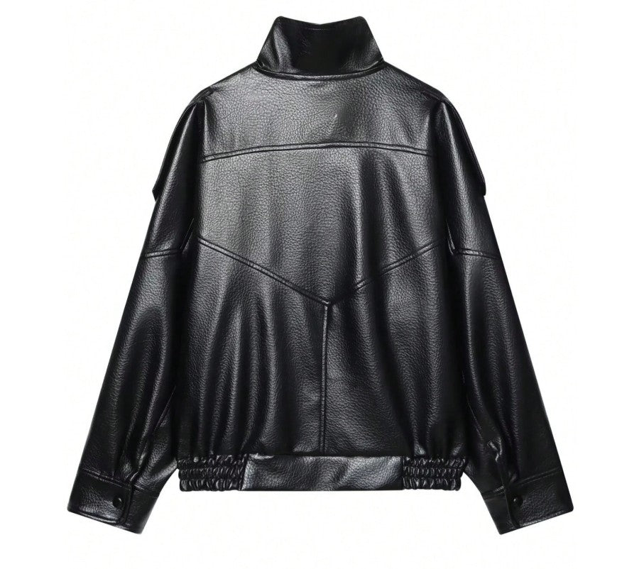 Noir Luxe Bomber Jacket