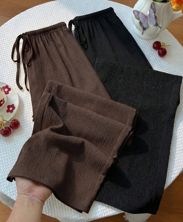 Textured Wide Leg Pants