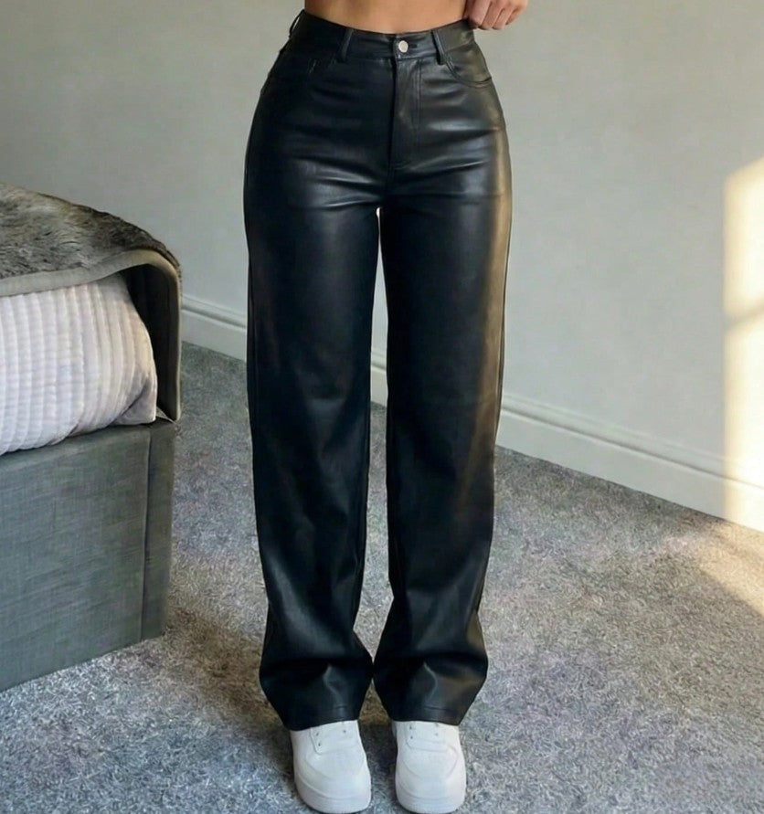 Luxe High - Waist PU Leather Pants