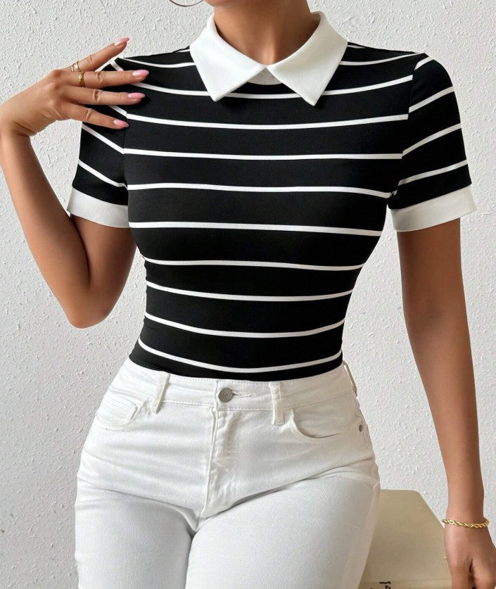 Colour-Black Polo Top