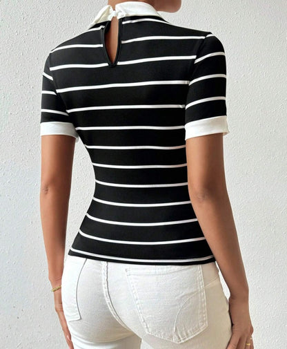 Colour-Black Polo Top