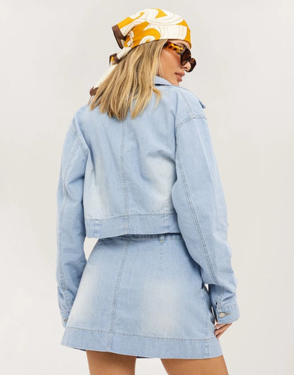 Denim Blazer & Mini Skirt Set