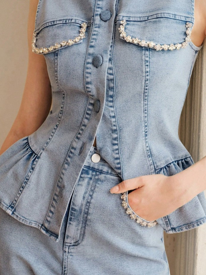 Palace Blue Denim Set