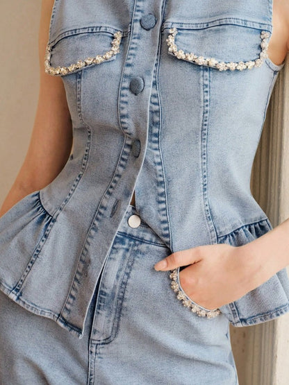 Palace Blue Denim Set