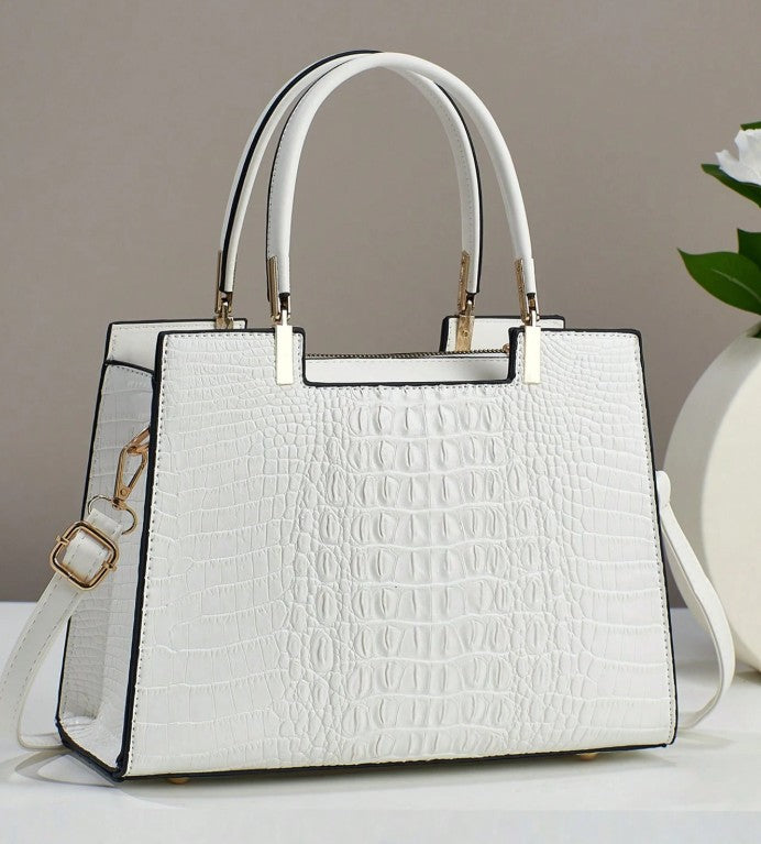 Luxury Crocodile Embossed Handbag