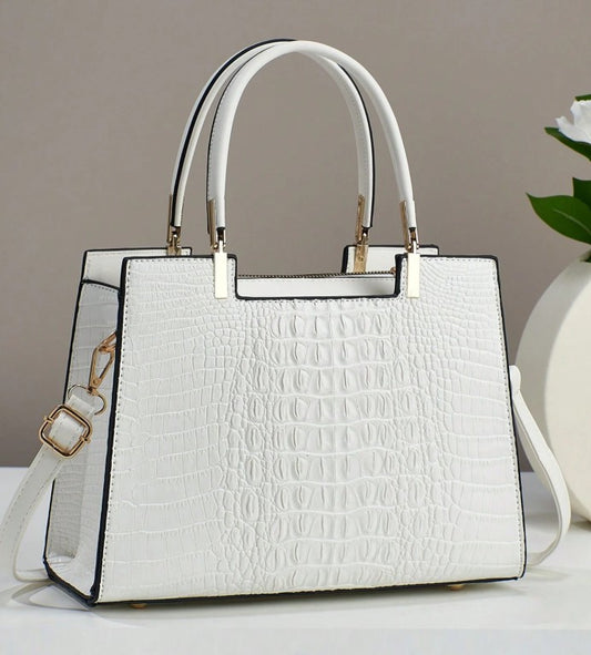 Luxury Crocodile Embossed Handbag