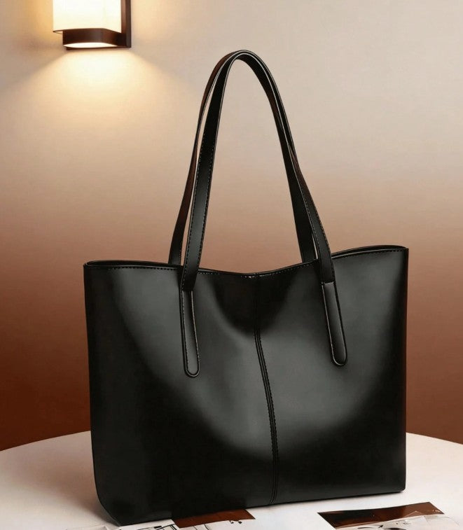 Retro Faux Leather Tote Bag