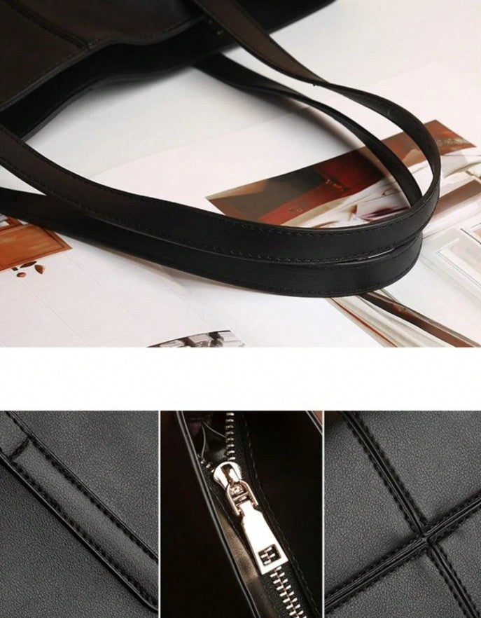 Retro Faux Leather Tote Bag