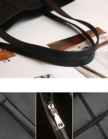Retro Faux Leather Tote Bag