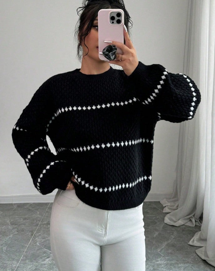 Luxury Striped Knit Sweater