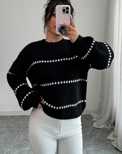 Luxury Striped Knit Sweater