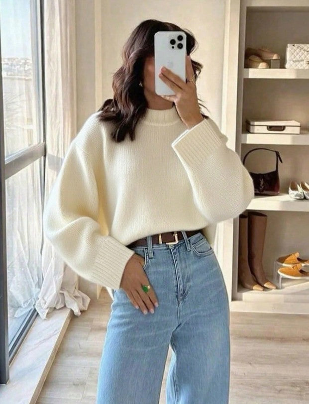 Luxury Crew Neck Knit Sweater