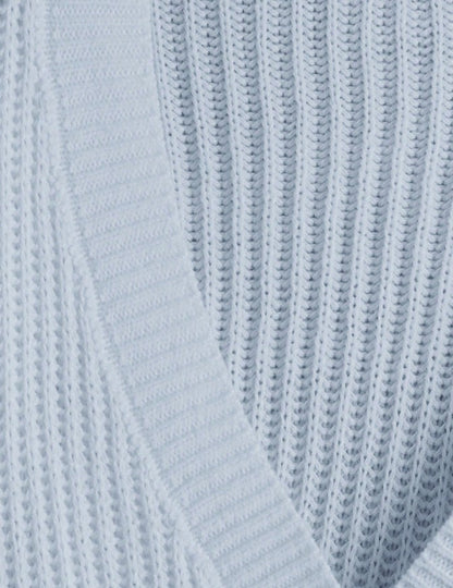 Luxury Rib Knit Lantern Sleeve Cardigan