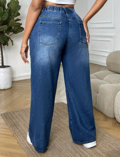ICON Plus Slant Pocket Wide Leg Jeans