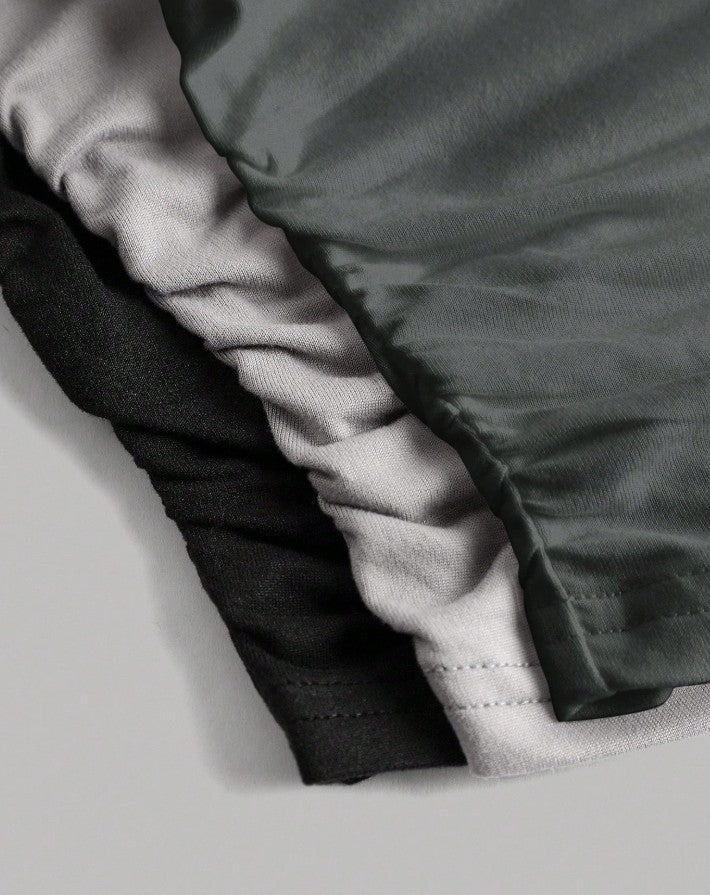 3-Piece Ruched Long Sleeve T-Shirt Set