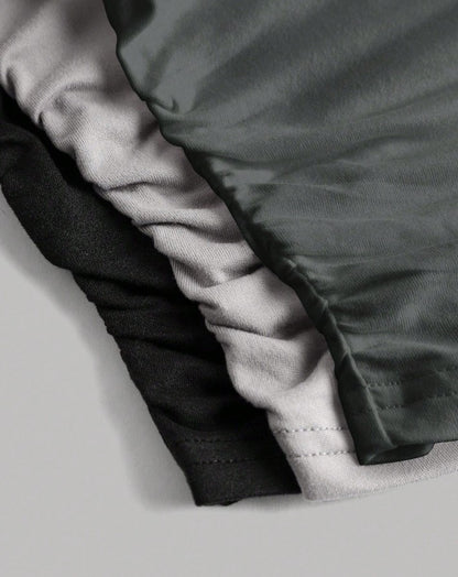 3-Piece Ruched Long Sleeve T-Shirt Set