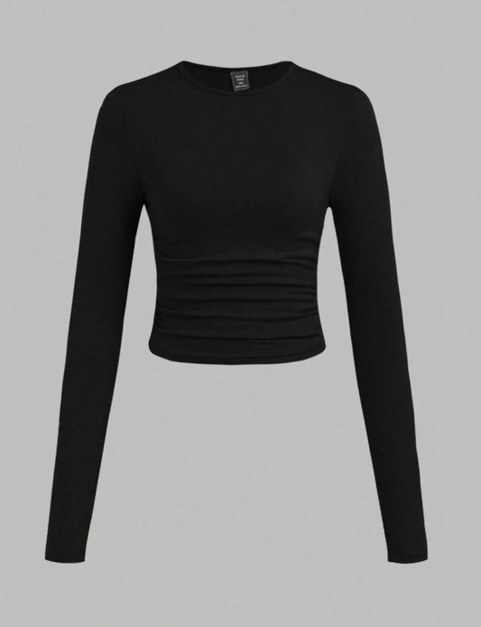 3-Piece Ruched Long Sleeve T-Shirt Set