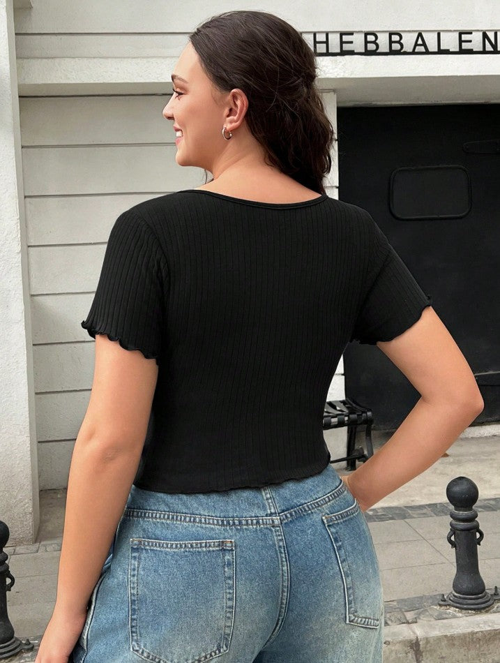 Luxury V-Neck Cutout T-Shirt