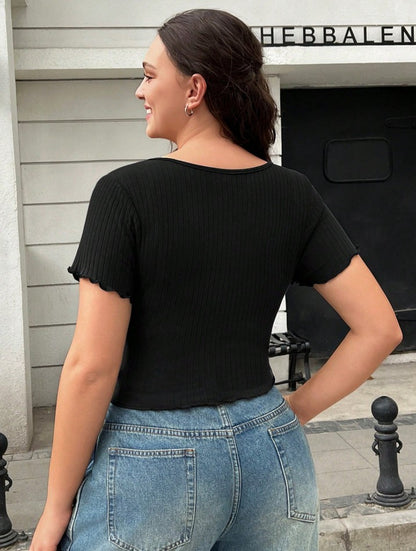 Luxury V-Neck Cutout T-Shirt