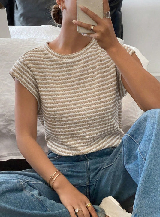 Siren Gaze Women White Round Neck Short Sleeve Casual T-Shirt