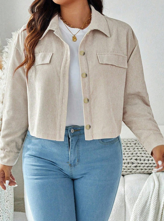 LUNE Plus Size Fall Clothes Women Solid Color Minimalist Casual Long Sleeve Jacket