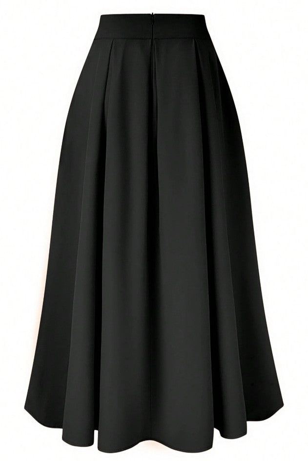 Women's Elegant High-Waisted Pleated Maxi Skirt