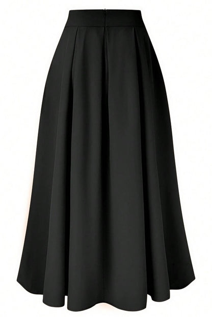 Women's Elegant High-Waisted Pleated Maxi Skirt