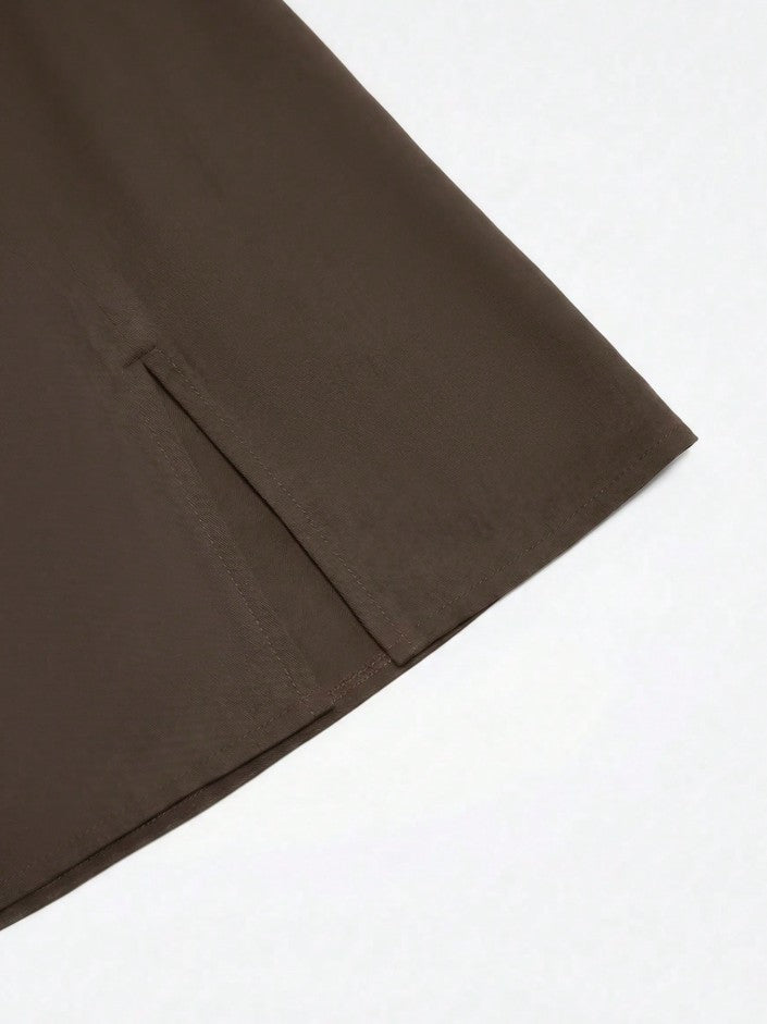 Women's Black Summer Casual Solid Color Skirt