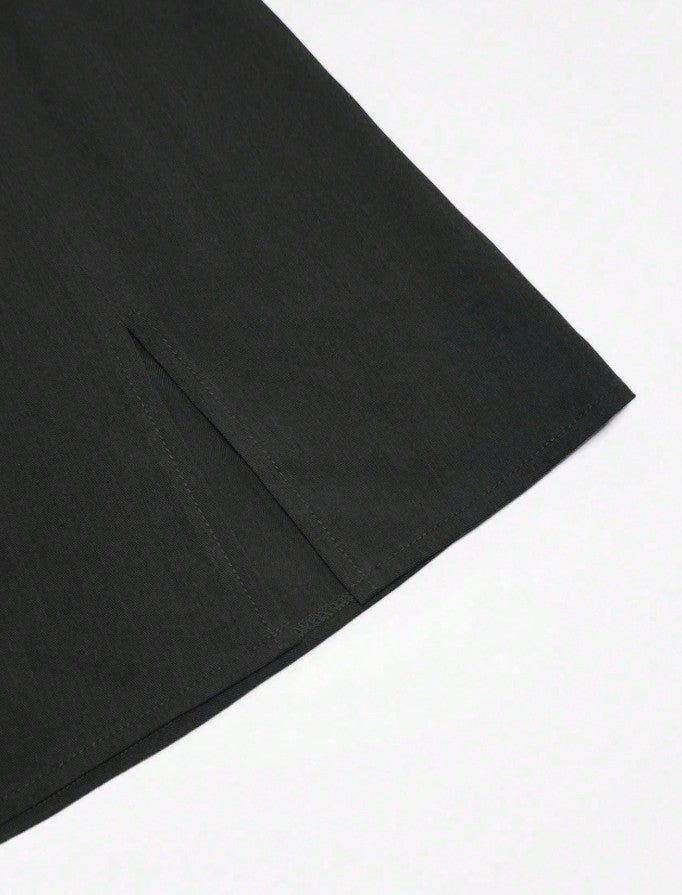Women's Black Summer Casual Solid Color Skirt