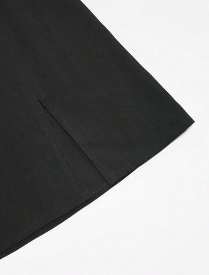 Women's Black Summer Casual Solid Color Skirt