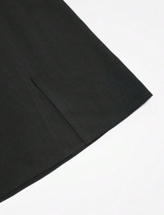 Women's Black Summer Casual Solid Color Skirt