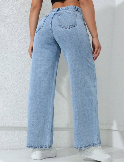 ICON Women's Loose Fit Casual Straight-Leg Jean