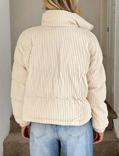 Easowa Zip Up Corduroy Padded Coat In Fall/Winter