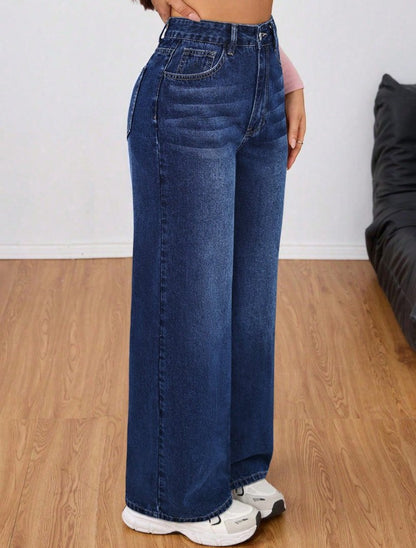 Unity Women's Solid Color Casual Denim Jeans