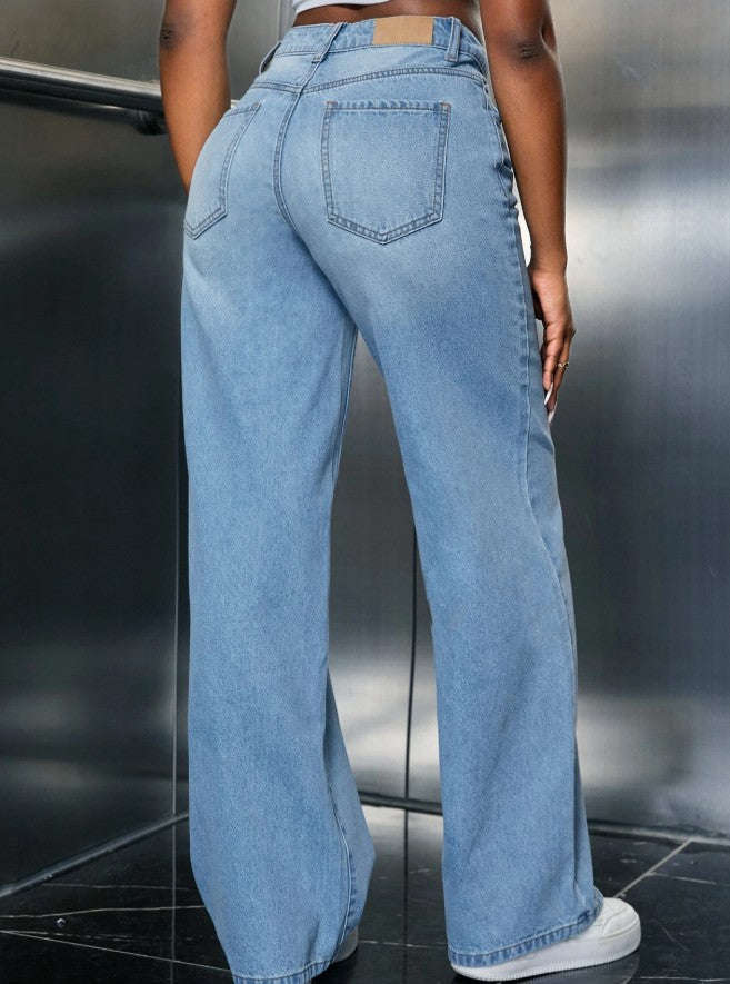 SXY Slant Pocket Wide Leg Jeans