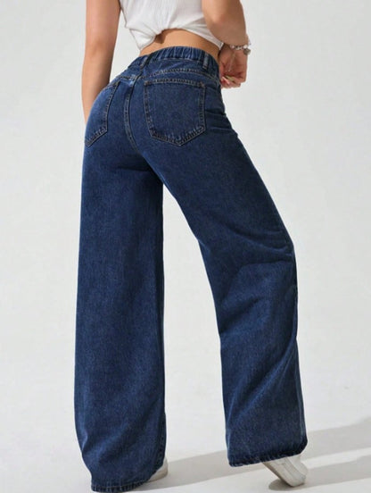 ICON Plus Size Women Vintage Washed Straight Leg Jeans