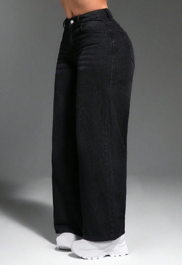 SXY Women's Loose-Fit Straight-Leg Denim Pants
