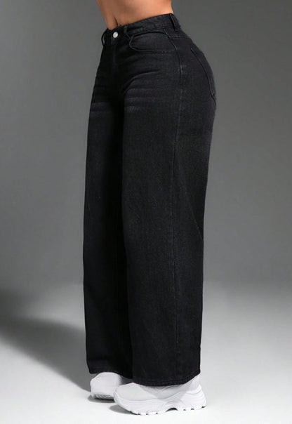 SXY Women's Loose-Fit Straight-Leg Denim Pants